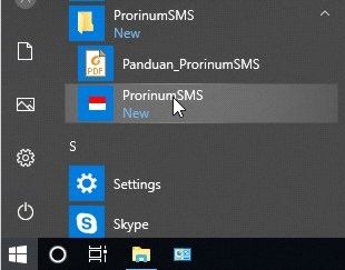 Aplikasi SMS Massal - membuka aplikasi