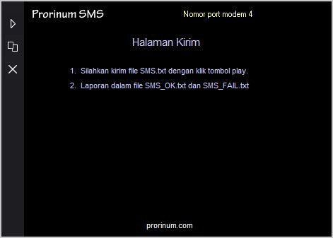 Aplikasi SMS Massal - tampilan awal